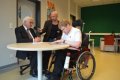 Bundespräsident Steinmeier im Interview im Büro für Leichte Sprache der Hannoverschen Werkstätten