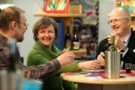 Gemeinschaftsstand Grüner Bereich, kleiner Umtrunk