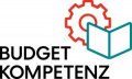 Logo des Projektes Budegtkompetenz. Oben rechst sind Icons von einem Zahnrad und einem Buch. Darunter steht in Gro�buchstaben das Wort Budgetkompetenz.