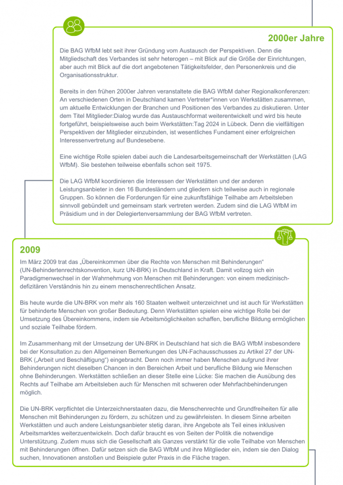 Infotext zur Wichtigkeit des Austauschs mit den LAGs und zum Inkrafttreten der UN-BRK im Jahr 2009 Infotext zur Wichtigkeit des Austauschs mit den LAGs und zum Inkrafttreten der UN-BRK im Jahr 2009